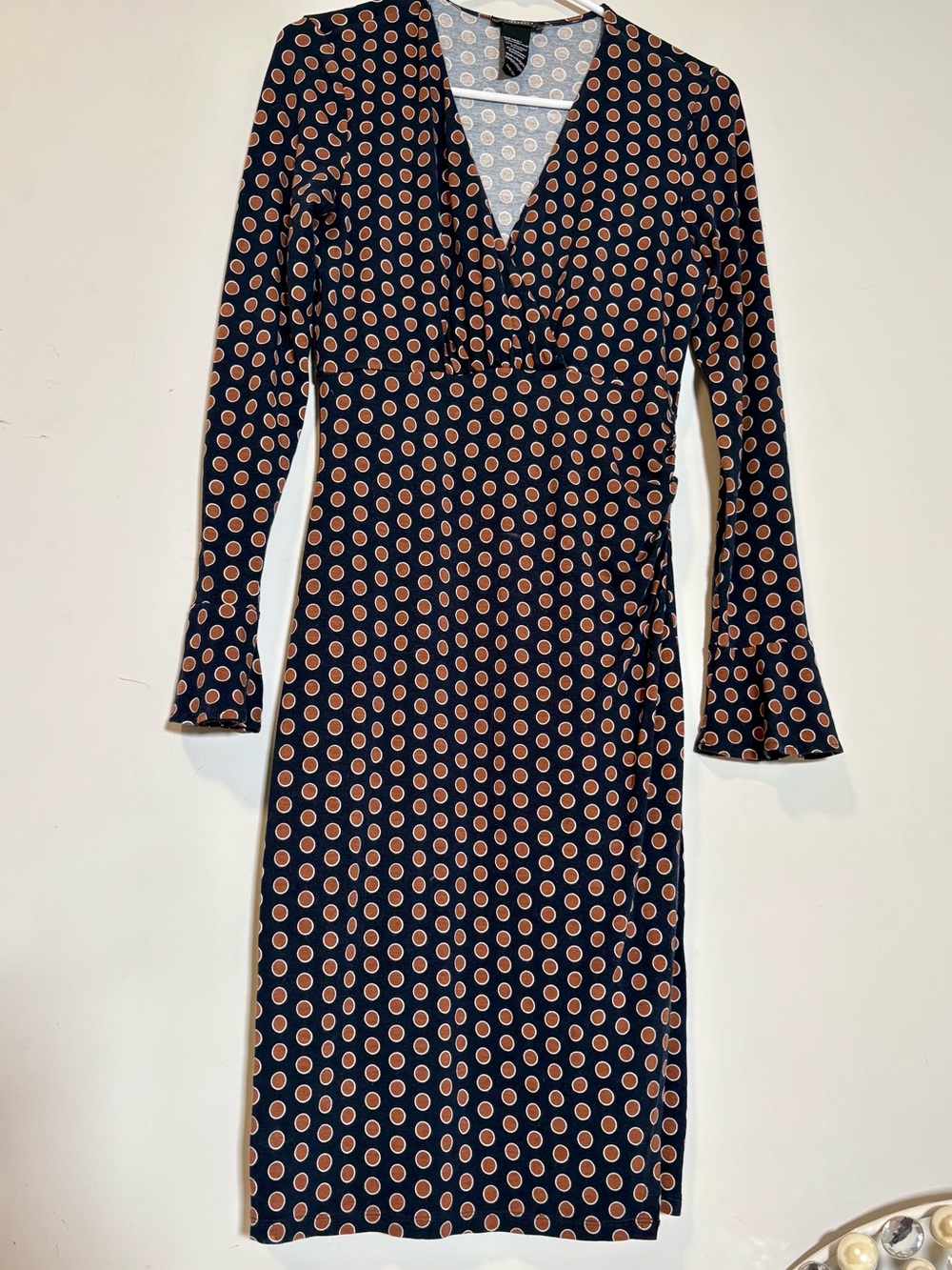 Olsen Polka Dot Midi Dress - Size XS